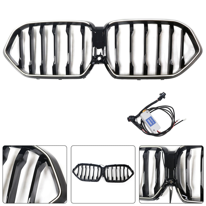 2023–2025 BMW X6 G06 M60I kamerareiällä, musta säleikkö etulattiapalkki