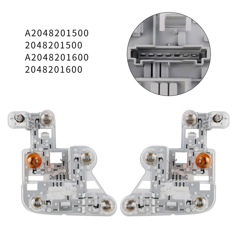 2007–2010 Mercedes W204 C-Klass Vänster + Höger Bakljuslampsockel med Glödlampor