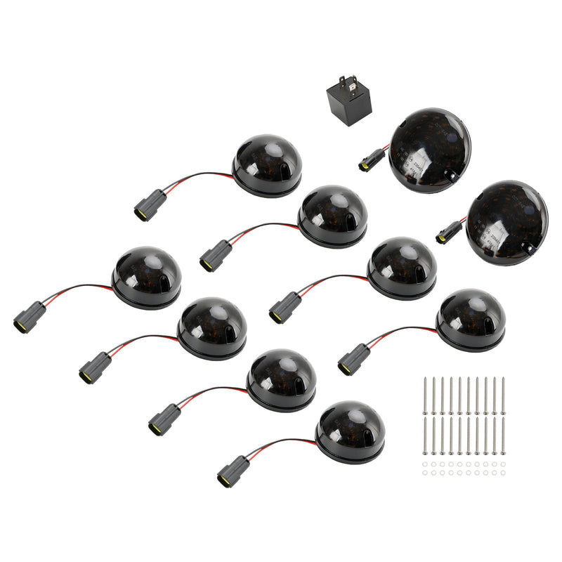 1983-1990 Land Rover Defender 90/110 getönte LED-Tagfahrlicht-Set für tagsüber, Nebelschlussleuchten, 10 Stück