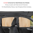 4 PCS Universal Car Side Window Sun Shades Gold For Breast feeding Taking a nap