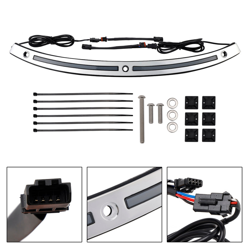 2014+Touring Electra Glide Street Glide Ultra Limited LED Lauf Blinker Licht Windschutzscheibe Trim