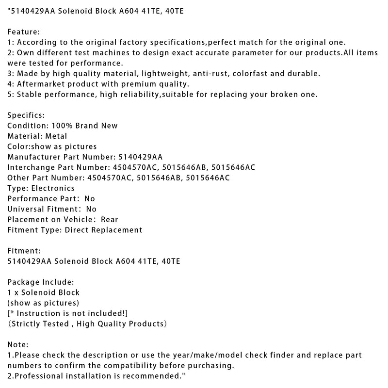 5140429AA Magnetblock A604 41TE 40TE