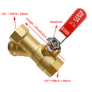 1/2" Zoll Bsp DN15 Standard Messing Rohr Kugelventil Inline Y Siebfilter