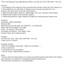 Paar Nebelscheinwerfer für die Frontstoßstange ohne Glühbirnen für E46 323i 325i 1998-2001 (vor LCI)