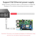 Raspberry Pi 4B/3B+ Ethernet-Stromversorgungs-Erweiterungskarte PoE-Stromversorgung