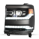 2016–2019 Für Chevy Silverado 1500 Links+Rechts LED-Scheinwerfer, Glanzschwarz, 84357696 84893098
