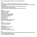 Rechtes Auto-Scheinwerfer-Reparatur-Set 4F0998122 für Audi A6 S6 C6 2005-2011