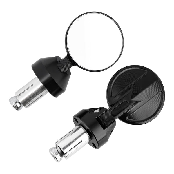 CNC ALUMINUM MINI HANDLEBAR BAR END MIRROR SET D=35MM BLACK FOR PIAGGIO / VESPA