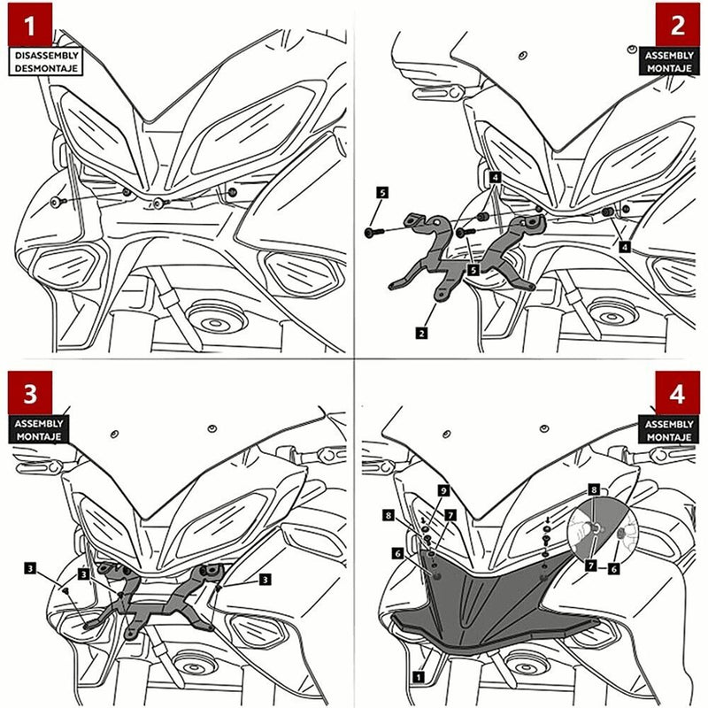 Frontnebb nesekjegleforlengelse for Yamaha Tracer 9 / GT 2021-2023