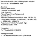2015-2018 VW Volkswagen Jetta Paar Nebelscheinwerfer vorne Stoßstange Klarglas