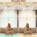 Loftsventilator LED blæser stille belysning & Fjernbetjening loftlampe