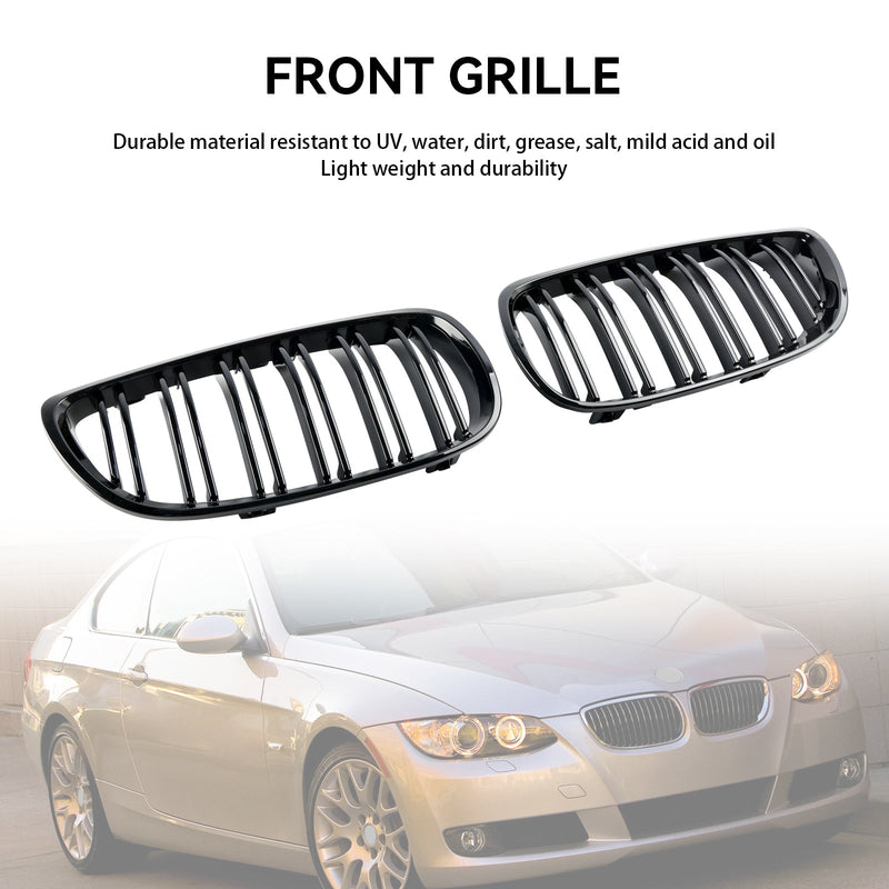 Błyszcząca czarna przednia kratka nerkowa Grill pasuje do BMW E92 E93 328i 335i 2006-2010 2DR