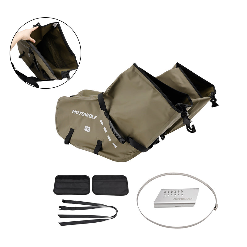 Seitenhecktasche Satteltasche Farblich passendes Gepäck 86L Grün Für Roller Motorrad