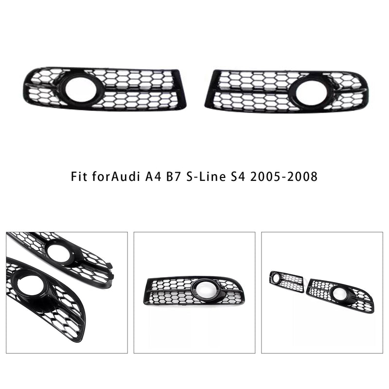 2005–2008 Audi A4 B7 S-line S4 Front-Time Bar Honeycomb Fog of Cooler Grille Cover