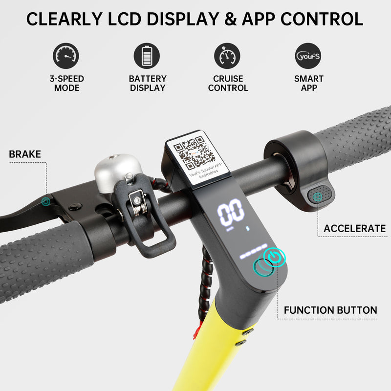 Scooters elétricas dobráveis ​​de 8,5 "com APP, 350 W, 35 km, 30 km/h, viajando na cidade