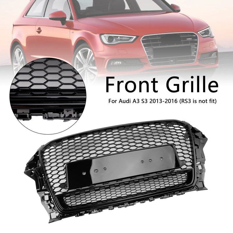 RS3 Style Front Honeycomb Bumper Grill für Audi A3 S3 2013-2016 mit Quattro