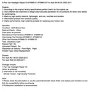 EIN Paar Auto Scheinwerfer Reparatur Kit 4F0998121 4F0998122 Für Audi A6 S6 C6 05-11