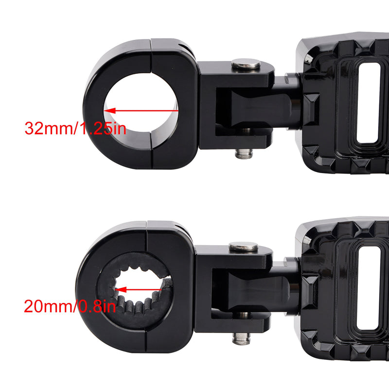 Universella fotstöd framtill, lämpliga för motorcyklar med 1,25 tum pinnar