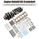 2007–2010 Hummer H3 3,7 l (3654 cm³, 223 CID) L5 DOHC Motor-Reparatursatz Kurbelwelle 89017791 HS26390PT