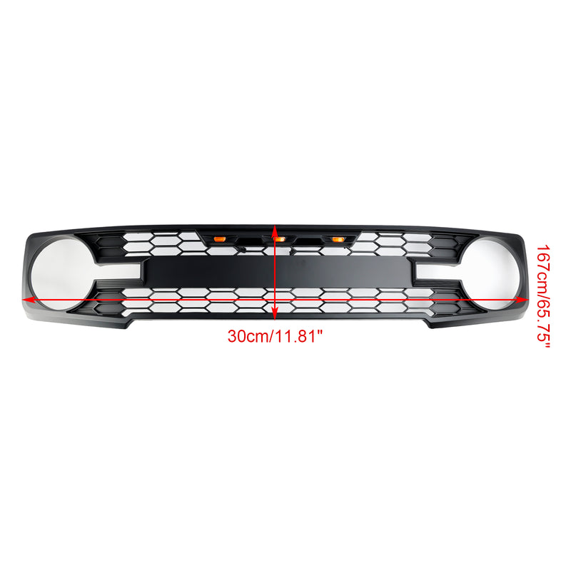 Schwarzer Frontgrill mit LED-Licht passend für Ford Bronco 2021–2023