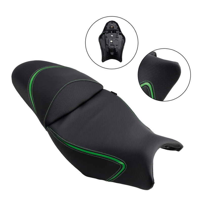 2022-2024 Kawasaki Versys 650 Täysin pehmustettu kuljettaja/etumatkustajan istuin, vihreä
