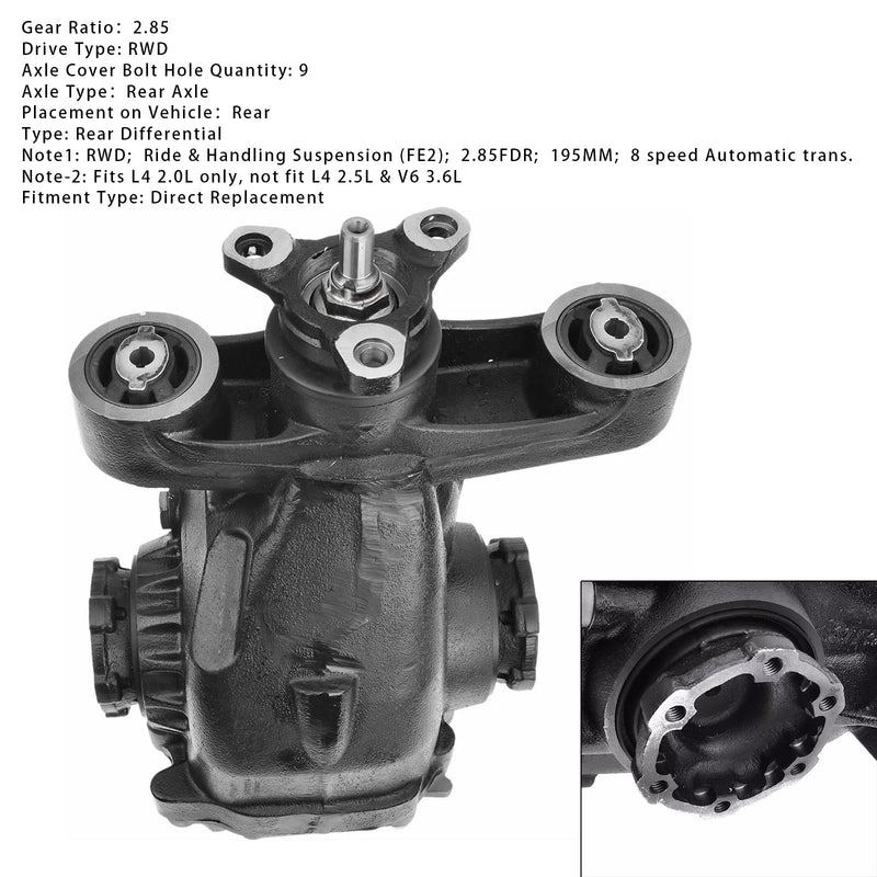 2016-2019 Cadillac ATS Luxury L4 2.0L Petrol Differential Axle Carrier 2.85 Ratio 23156307 84110754