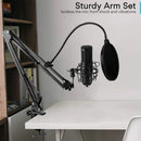BM800 USB kondensatormikrofon for PC Studio Mikrofonsett Vokalstreaming