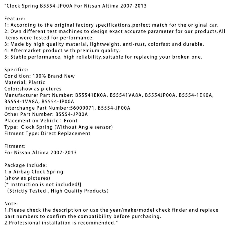 2007-2013 Nissan Altima Wrap Feather B5554-JP00A