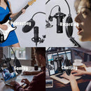 BM800 USB kondensatormikrofon for PC Studio Mikrofonsett Vokalstreaming