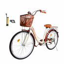 7 Speed ​​​​26" Spoke Wheel Cruiser Bicycle Naisten Polkupyörän Tyttöjen City Bike Cream