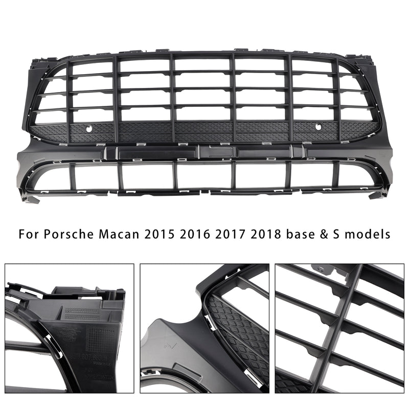2015-2018 Porsche Macan Schwarz Front Bunk Grille 95B807683H1E0
