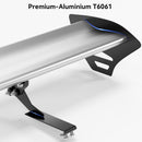 Alerón trasero de aluminio ajustable para escotilla universal GT, color plateado, 15