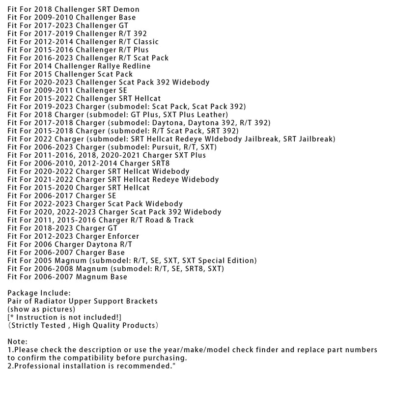 Paar obere Kühlerhalterungen für Dodge Chrysler 04596474AD