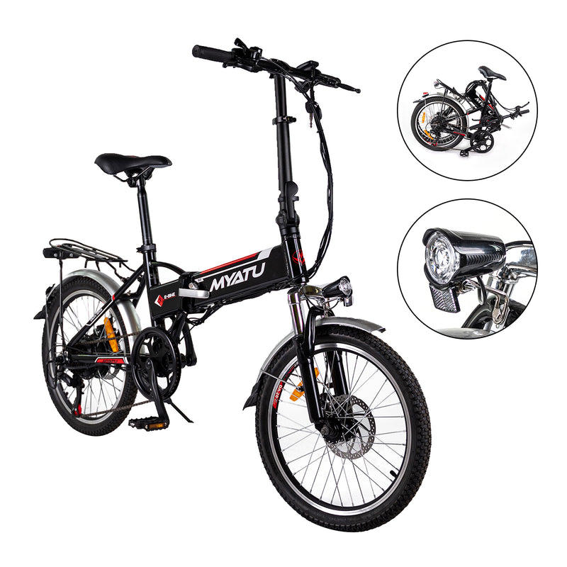 20" 36V 10.4AH 250W 7-växlad elektrisk cykel hopfällbar cykel ram i aluminium