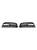 2013–2016 Audi A5 S-Line S5 2 bitar Front Fog Lights Black Cooler Grille