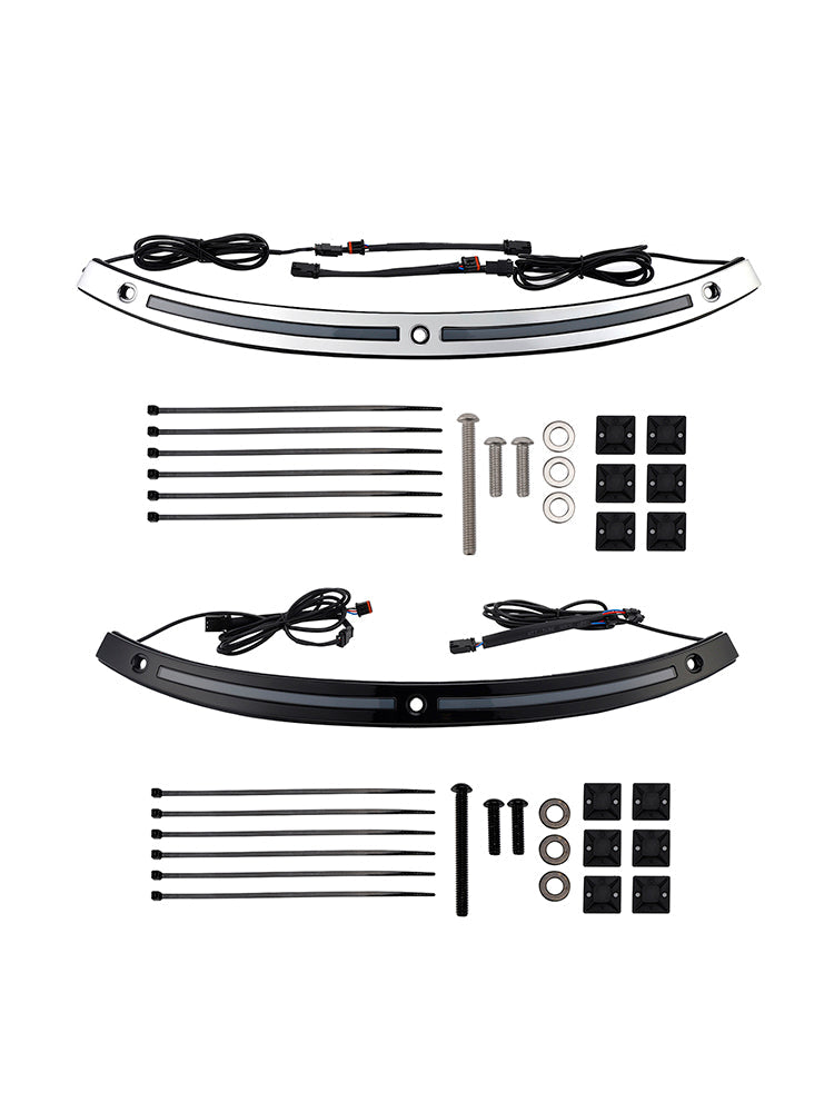 2014+Touring Electra Glide Street Glide Ultra Limited LED Lauf Blinker Licht Windschutzscheibe Trim