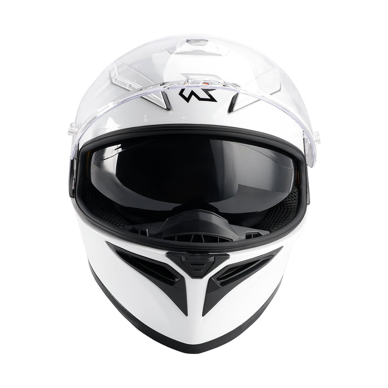 Prick motorcykelhjälm för vuxna, gata, integrerad hjälm, vit