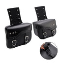 Universell sadelväska sida förvaringssvåse pu bagage svart 28L för motorcykel