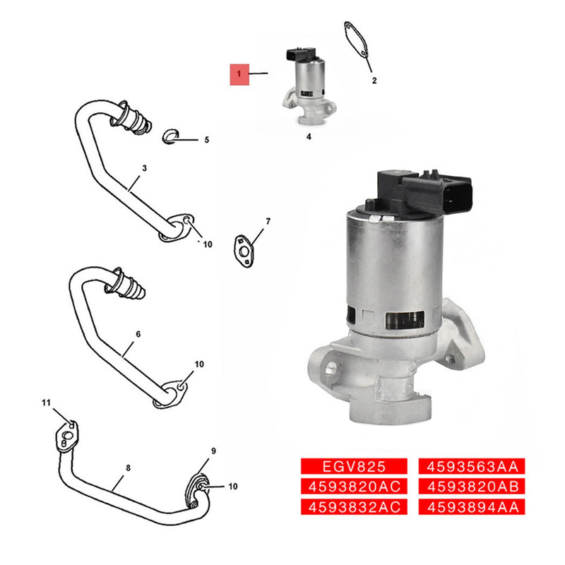 2005-2008 Dodge MAGNUM 2.7L V6 Zawór EGR 4593894AA 4593563AA