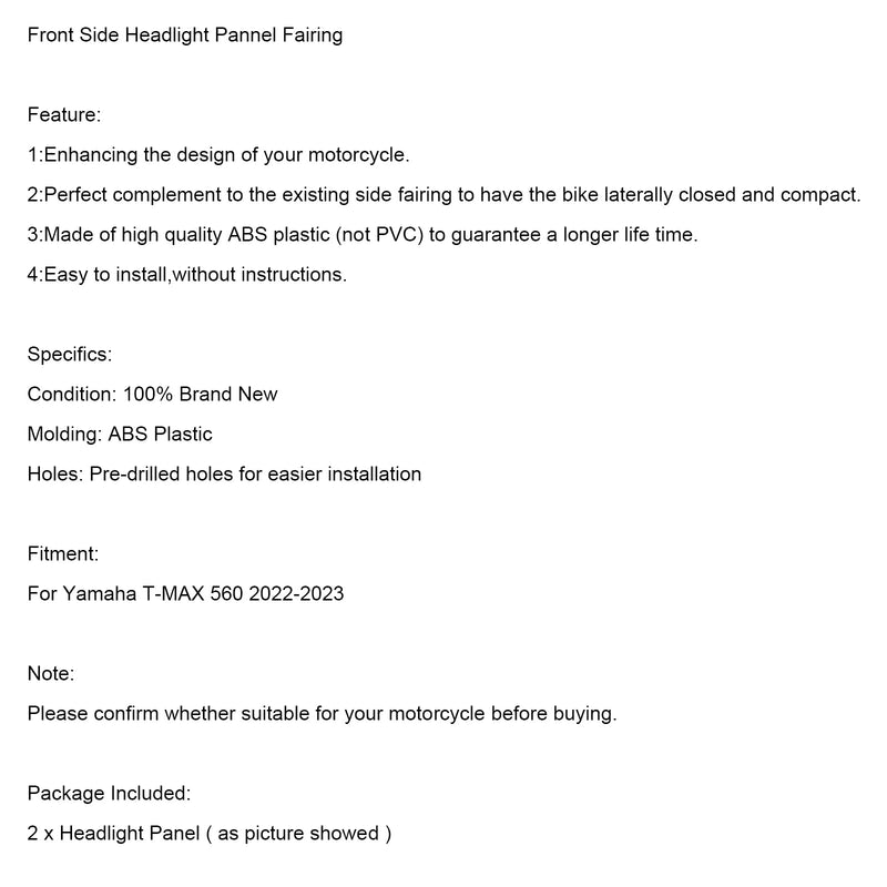 2022-2023 Yamaha T-MAX 560 Front Side Front Light Fairing