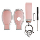 Benz GLC GLK CLS Leder Legierung Aluminium TPU Autoschlüssel Hülle Rosa