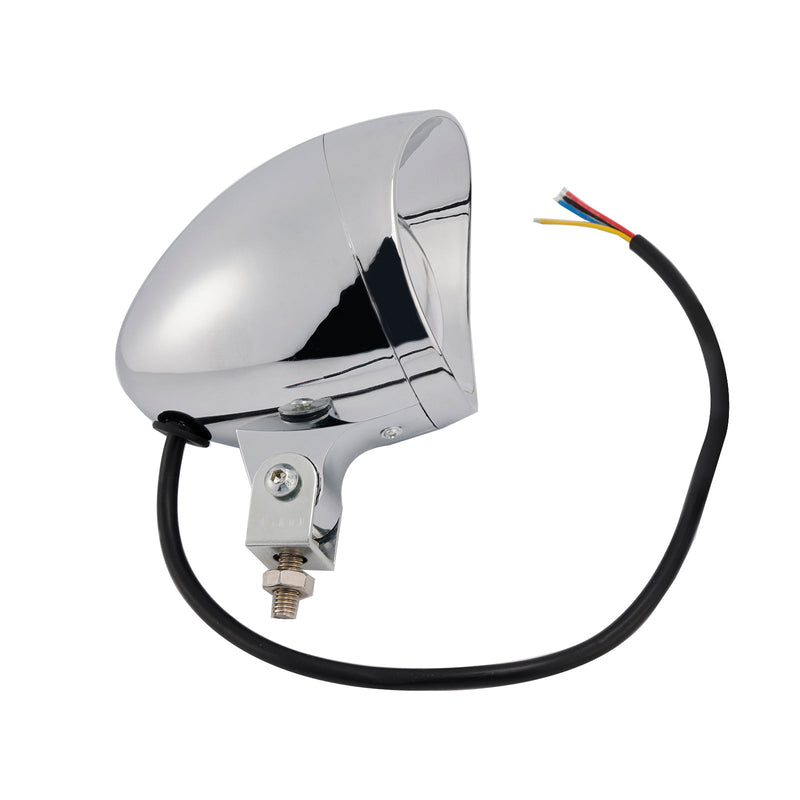 #D18 Headlight Lamp Spotlight Universal Coler Switch Fits Chrome For Motorcycle