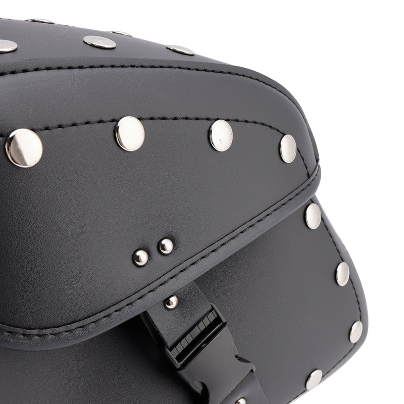 Universell sadelväska sida förvaringssvåse pu bagage svart 22L för motorcykel