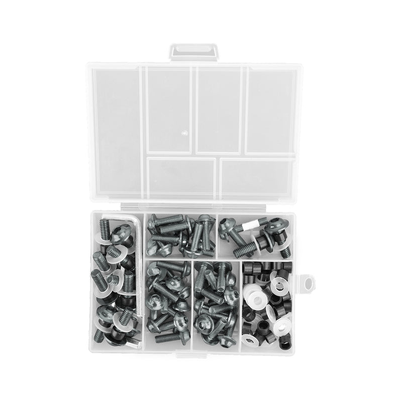 158 deler - kledningsskrue i titan aluminium M5/M6 skruesett