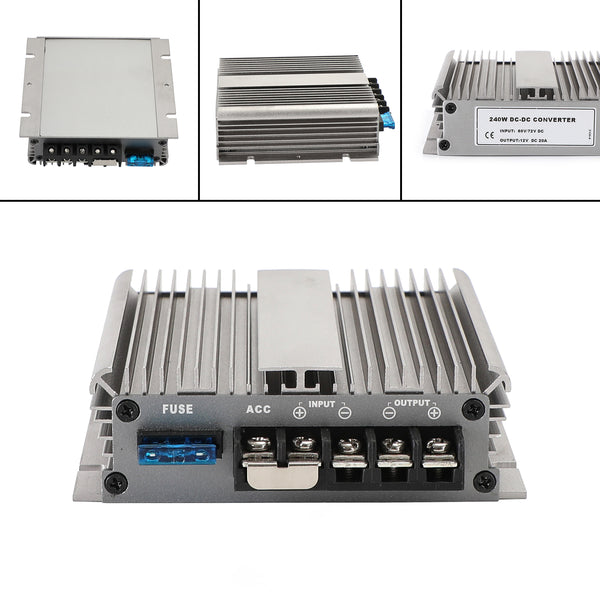 Przetwornica napięcia prądu stałego moduł regulatora napięcia obniżający napięcie 72 V do 12 V 20A 240 W