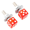 2x Motorrad Fahrrad Kunststoff Rote Würfel Nummernschild Bolzen Auf Schraube Auf Rahmen Mutter