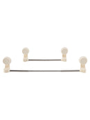 2x RV Shower Corner Storage Bar  Adjustable Stainless Steel Rod 11.8-23.6 inches