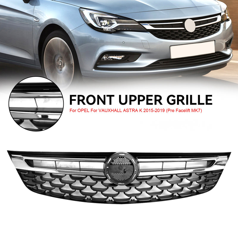 Sort Krom Front Bumper Grill Grill For Opel Astra K 2015-2019 Facelift