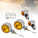 Motorcycle Beam Headlight Fog Lamp Custom Chrome