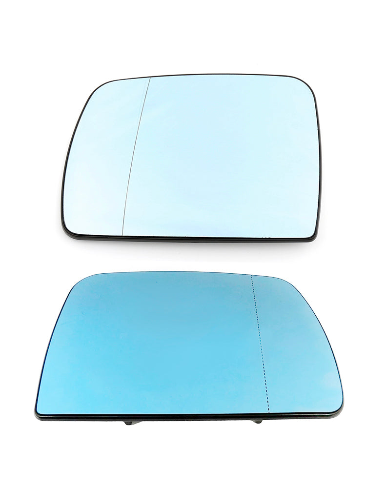 Blau Beheizte Links &amp; Rechts Fahrer Seite Flügel Spiegel Glas Für BMW X5 E53 1998-2006